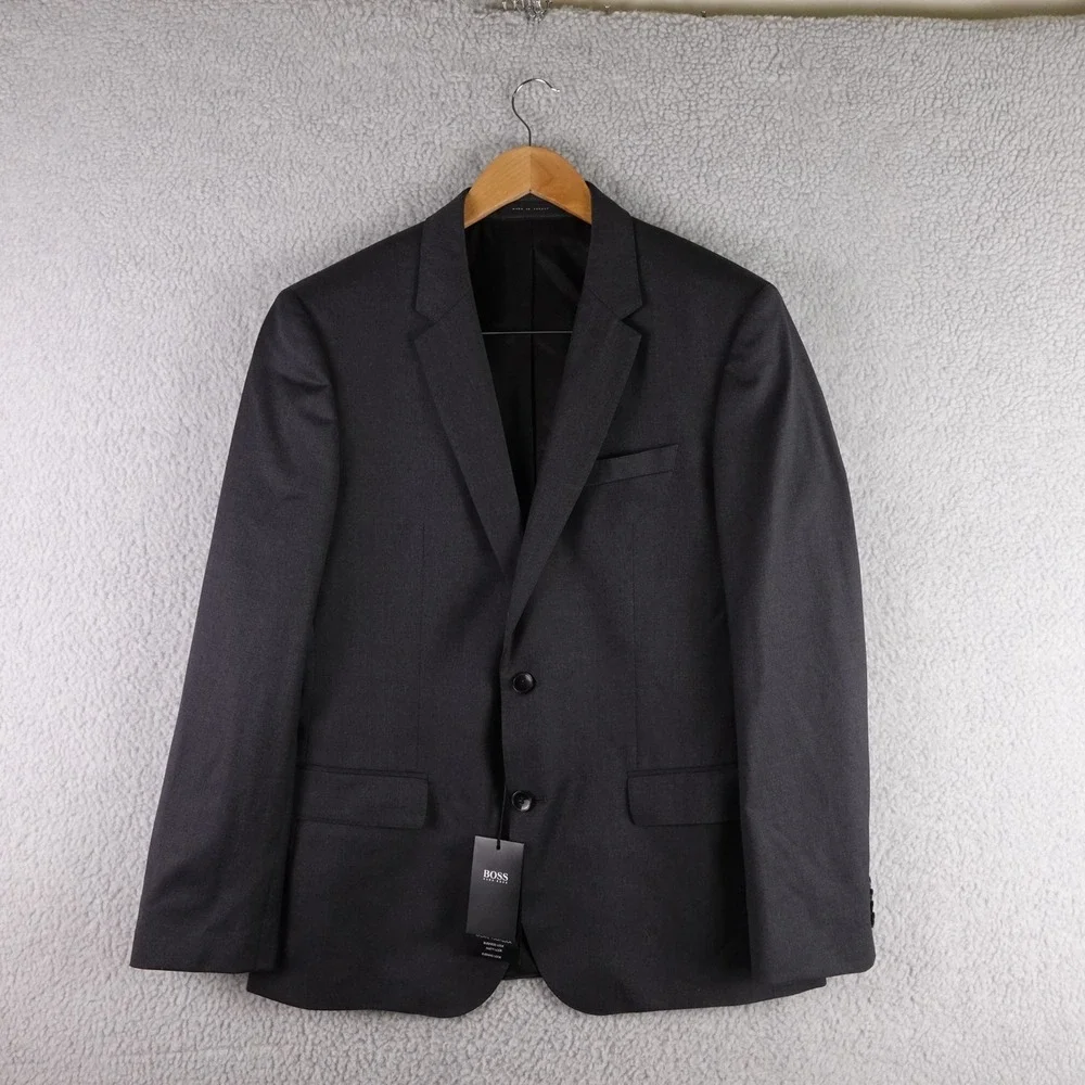 Hugo Boss Hayes_cyl Dark Grey‎ Blazer Jacket Mens 42S 50318498 New